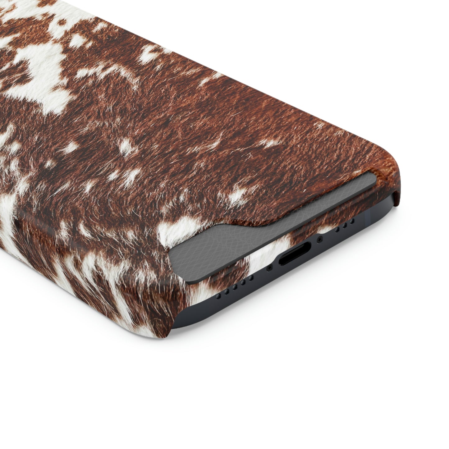 Cowhide Phone Case With Card Holder