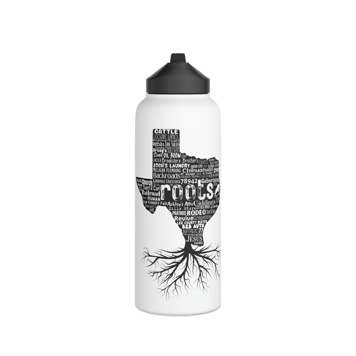 Giddings Roots Stainless Steel Water Bottle, Standard Lid