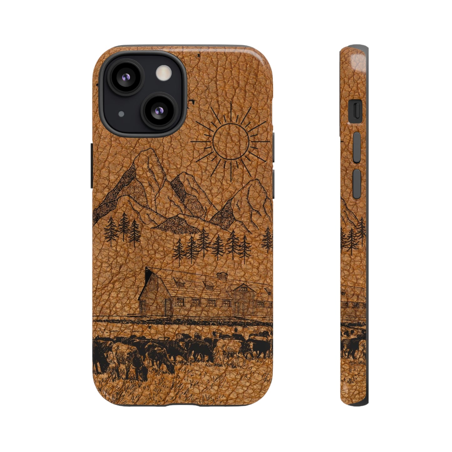 Light Leather Ranch Print Tough Case