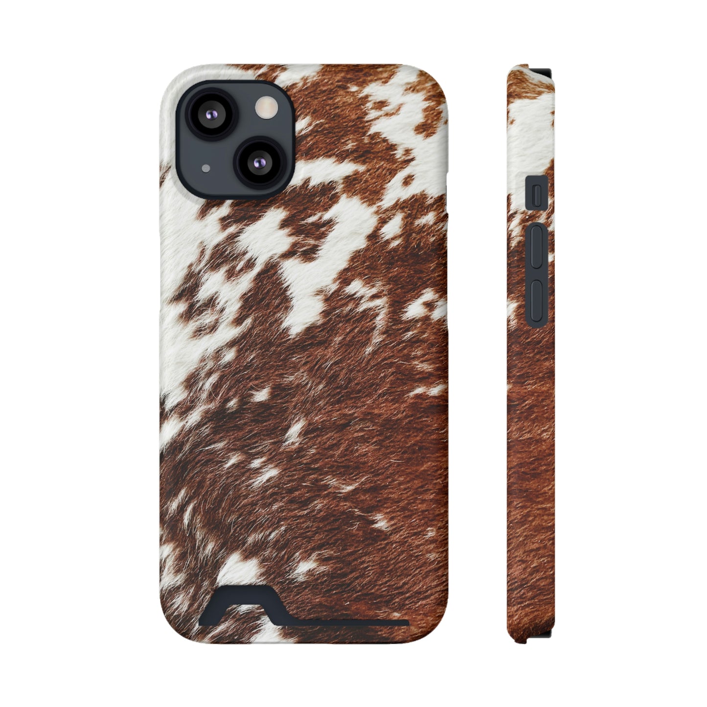 Cowhide Phone Case With Card Holder