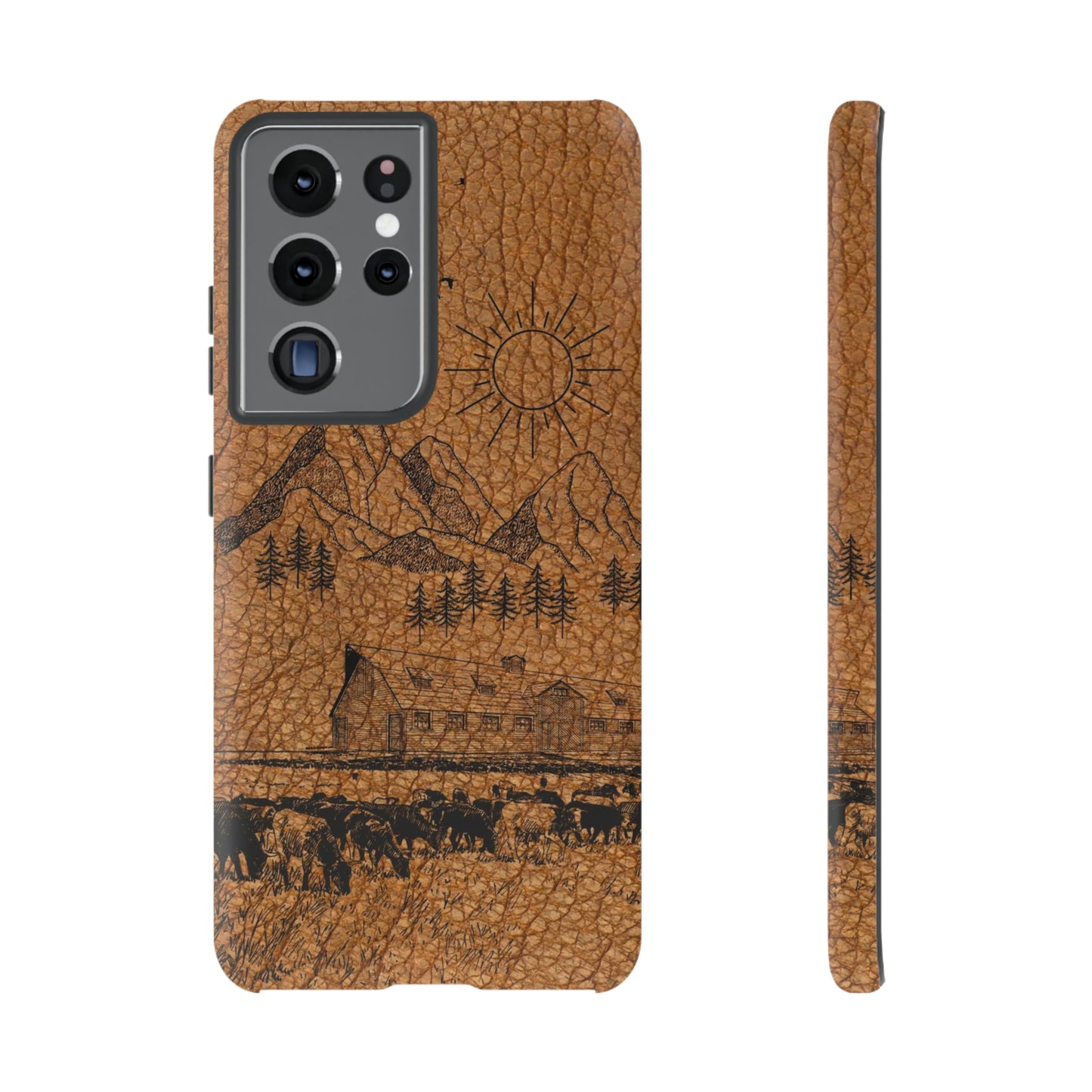 Light Leather Ranch Print Tough Case