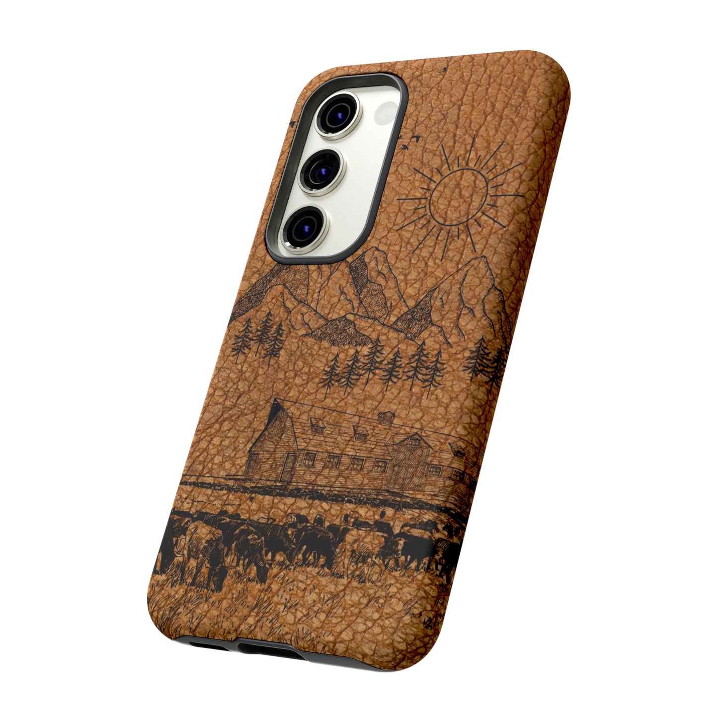 Light Leather Ranch Print Tough Case