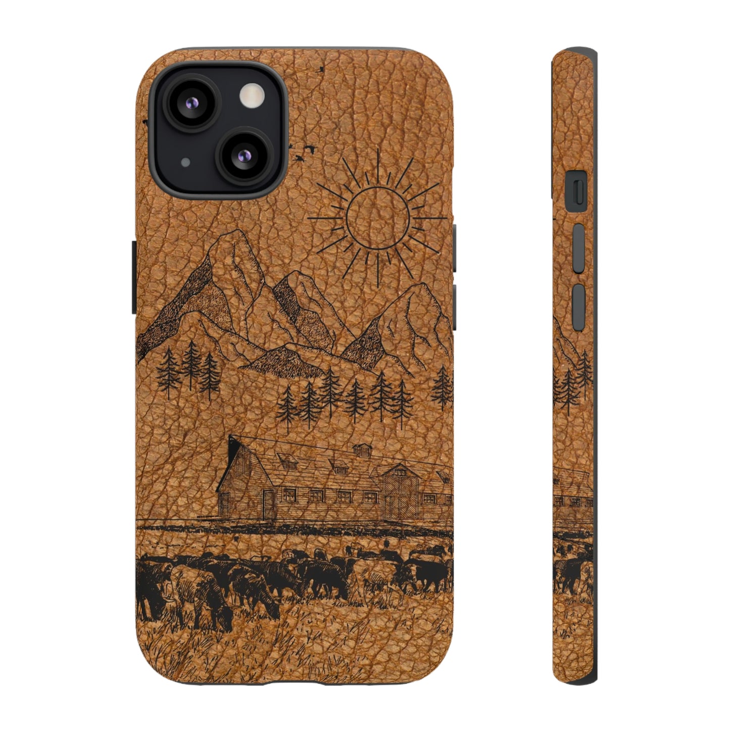 Light Leather Ranch Print Tough Case