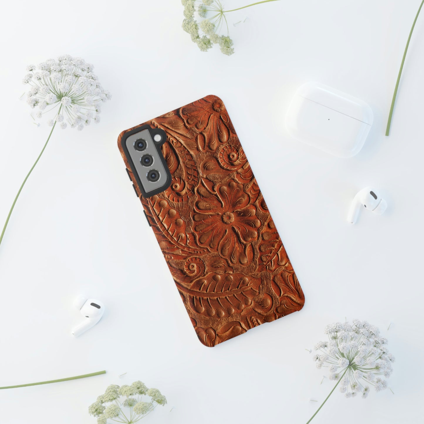 Flower Tooled Print Tough Cases