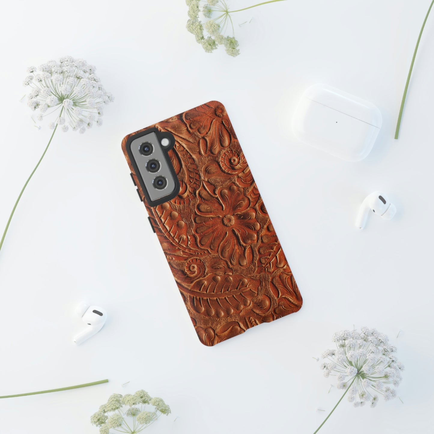 Flower Tooled Print Tough Cases