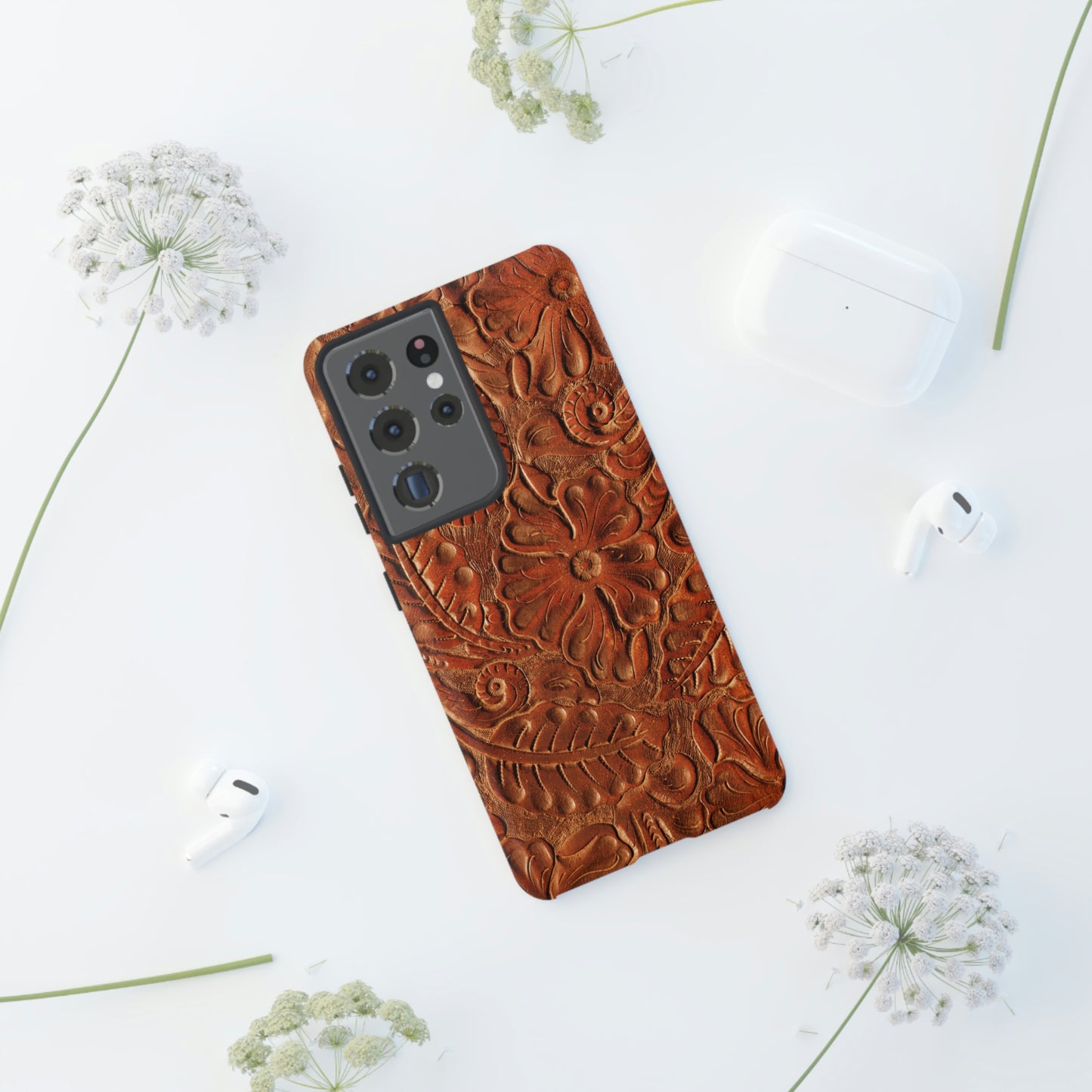 Flower Tooled Print Tough Cases