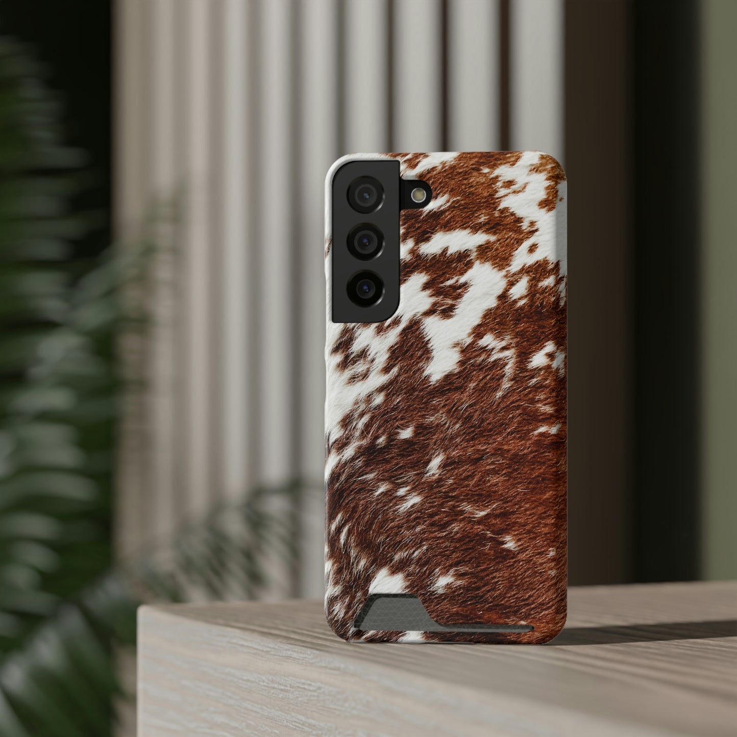 Cowhide Phone Case With Card Holder