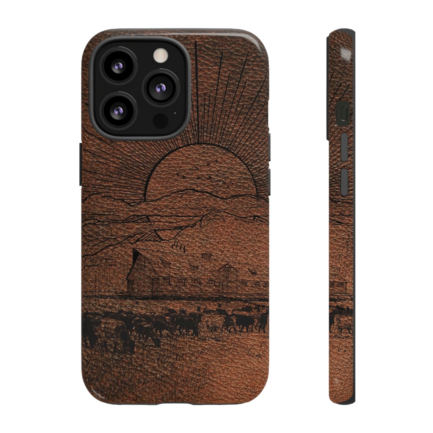 Leather Ranch Print Tough Cases