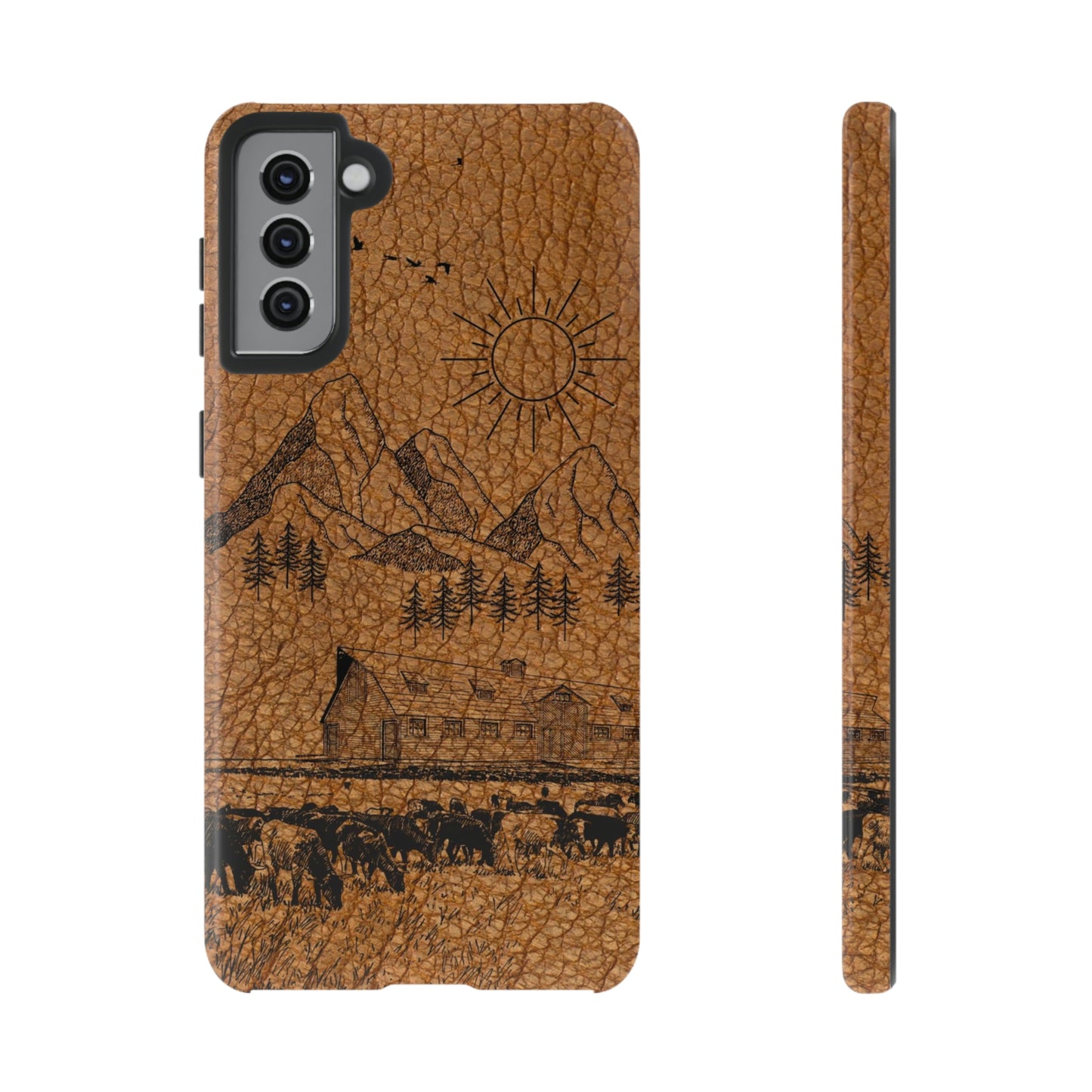 Light Leather Ranch Print Tough Case