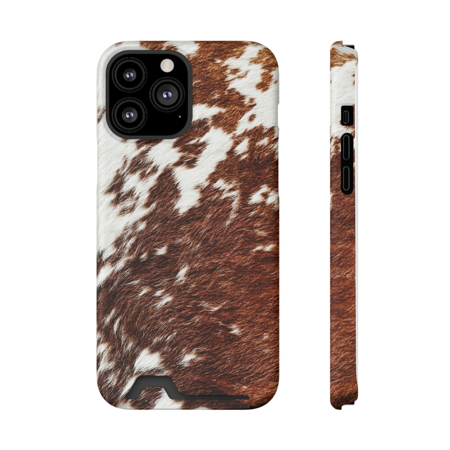 Cowhide Phone Case With Card Holder