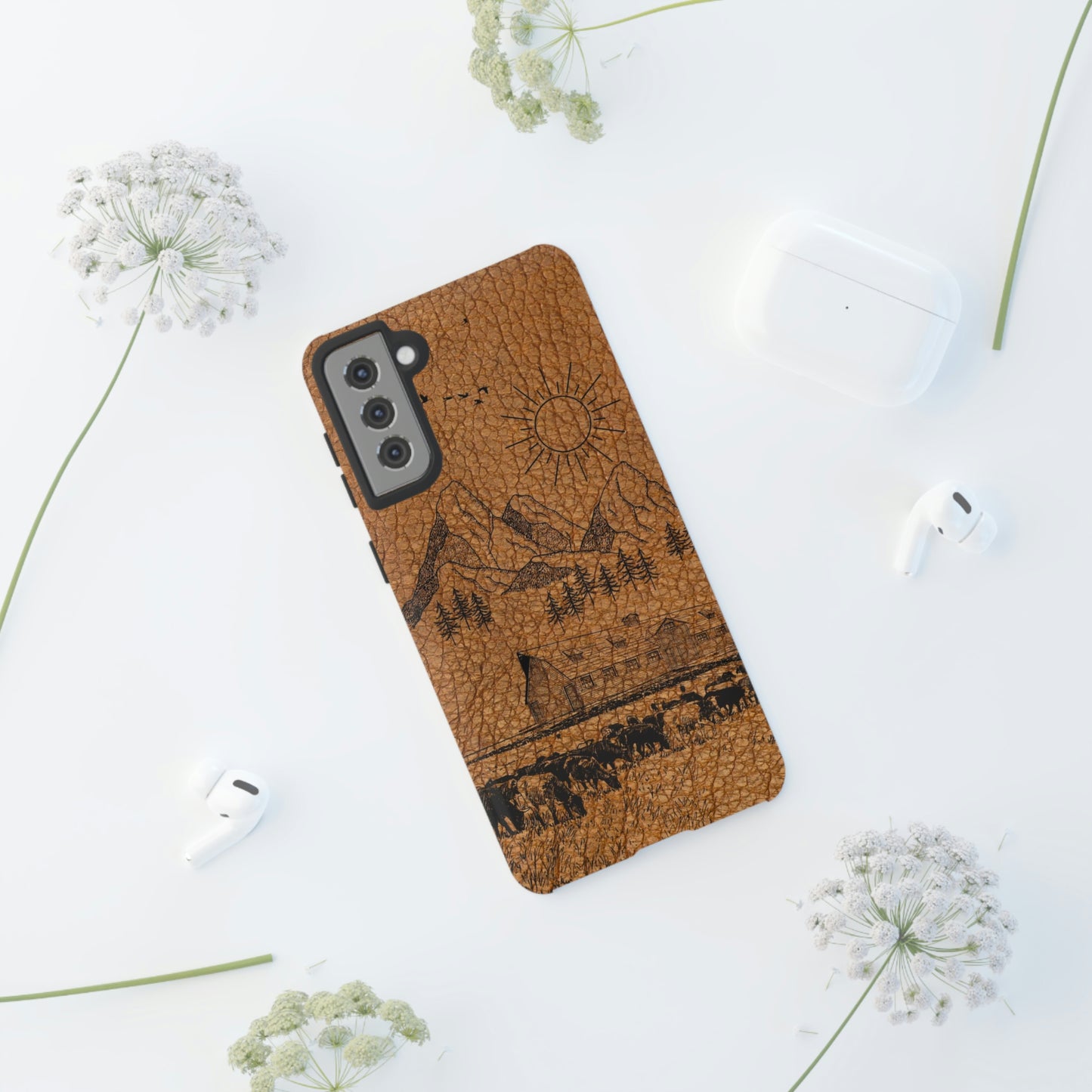 Light Leather Ranch Print Tough Case