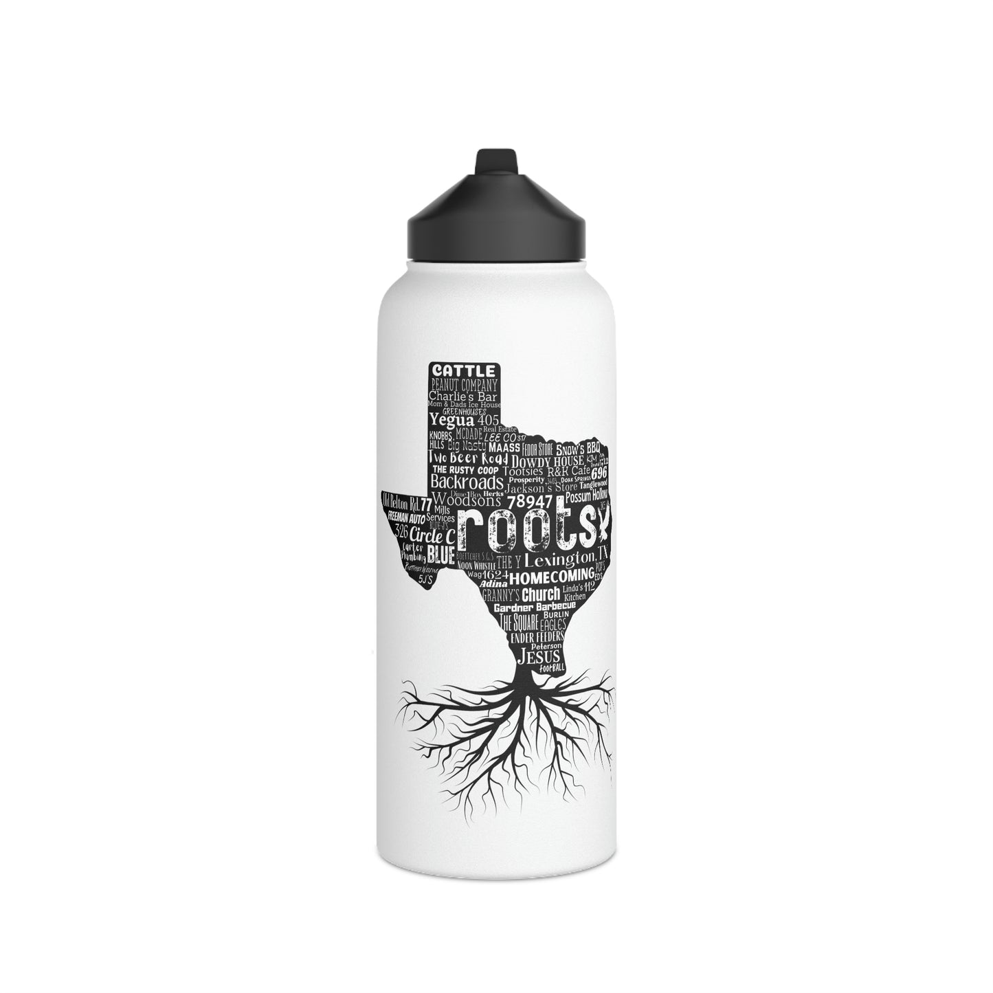 Lexington Roots Stainless Steel Water Bottle, Standard Lid