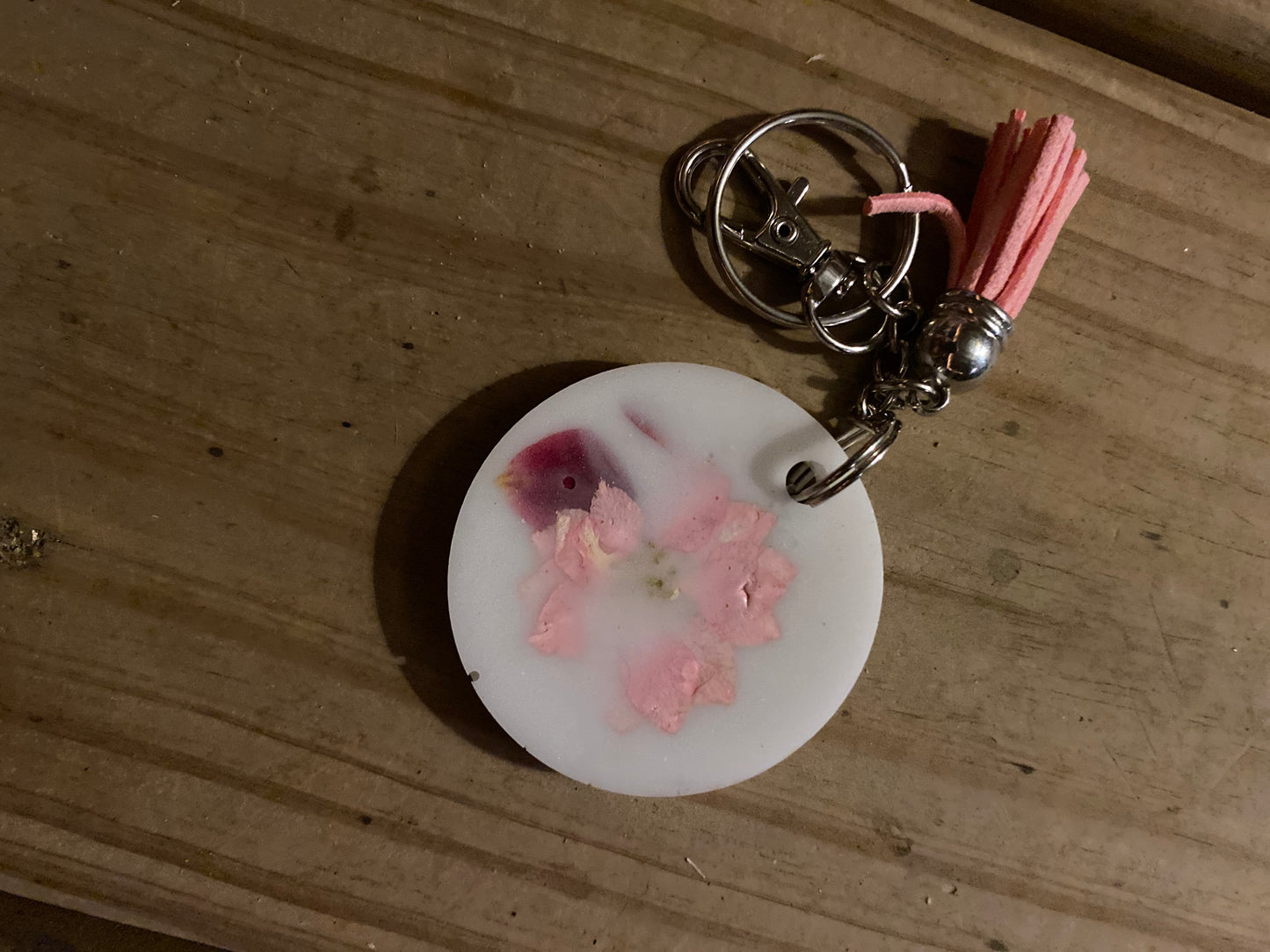 Pink Flower Tassel keychain