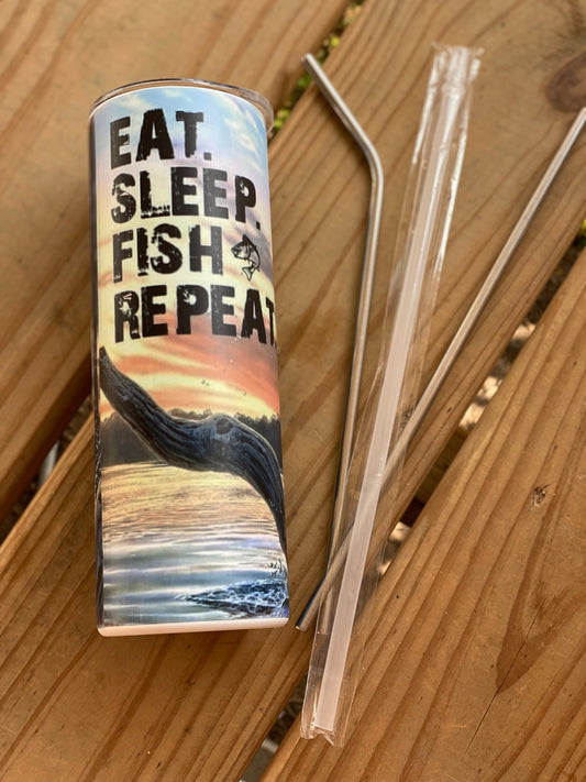 Eat. Sleep. Fish. Repeat. (Glow in the Dark)