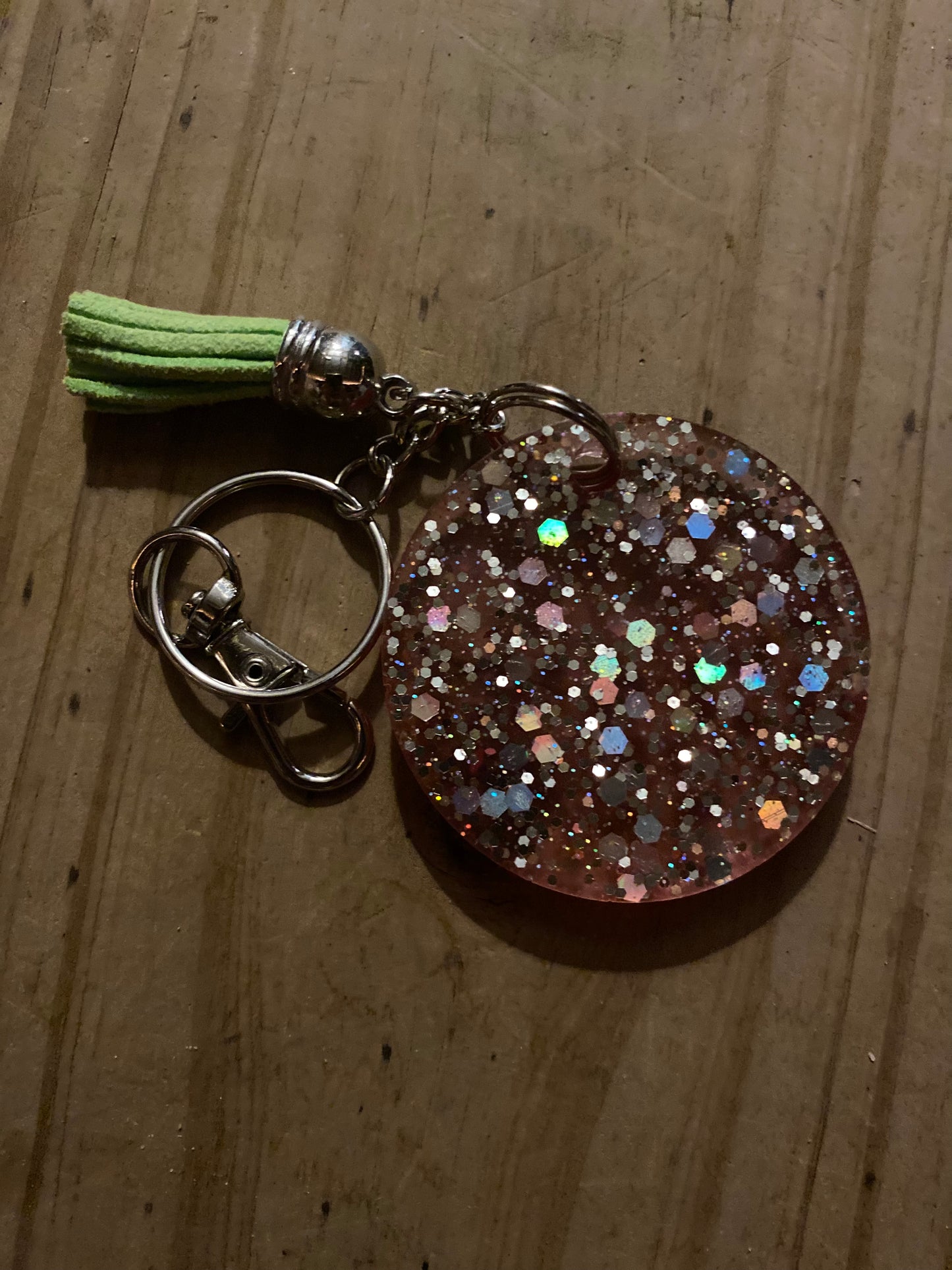 Pink Glitter Tassel keychain