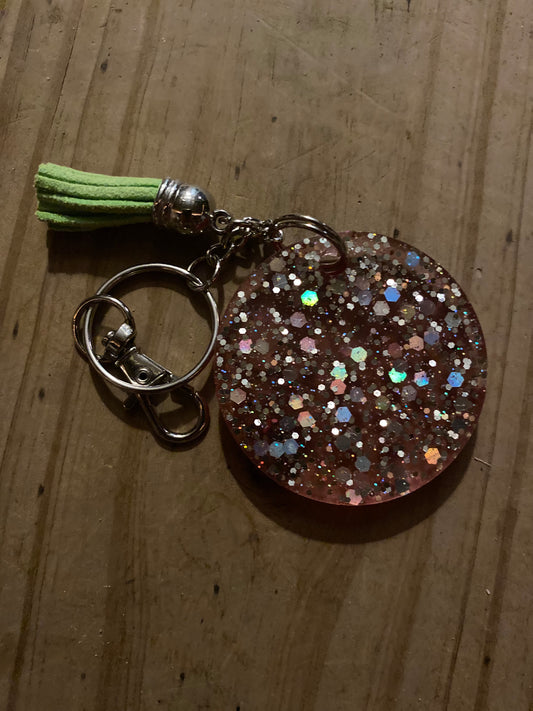 Pink Glitter Tassel keychain