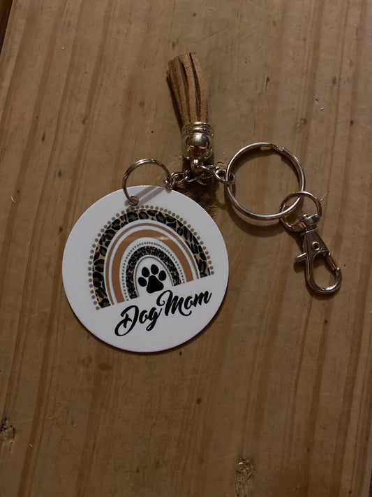 Dog Mom Tiny Tassel keychain