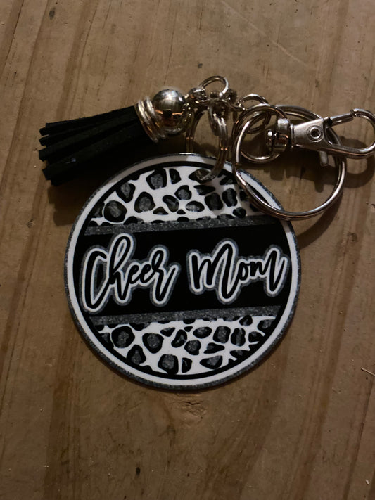 Cheer Mom Tiny Tassel keychain