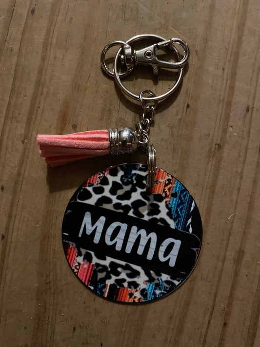 Aztec Mama Tiny Tassel keychain